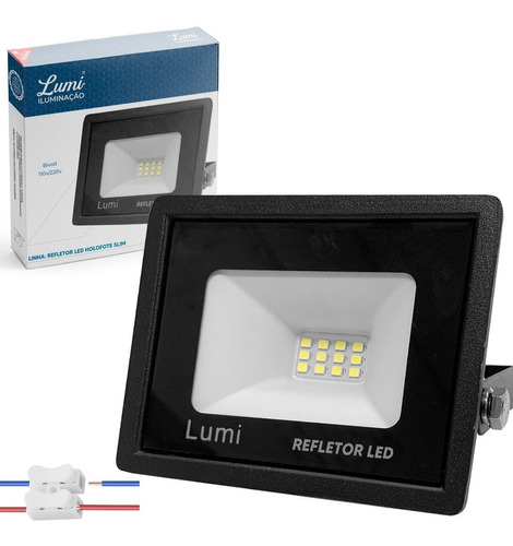 Kit 2 Refletor Led 30w Holofote Bivolt Prova D'água Cor Da Luz Branco Frio Lumi