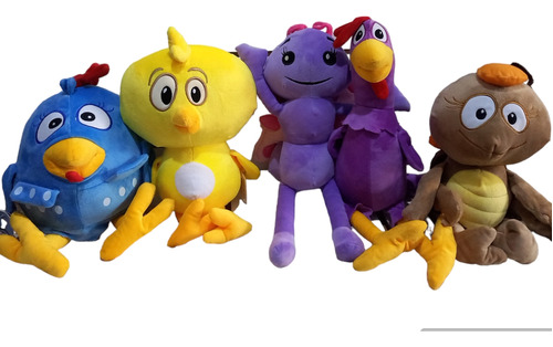 Peluche Gallina Pintadita, Set De 5 Personajes, Pollo,gallo