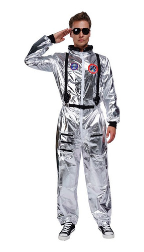 Fantasia Prateada De Astronauta De Astro Para Casal Adulto D