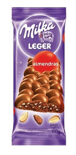 Pack X 6 Unid. Chocolate  Leger Almend 100 Gr Milka Chocola