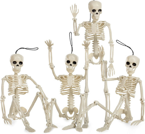 4 Piezas Decoraciones Esqueleto Halloween Con Juntas Móviles