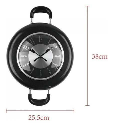 Reloj De Pared Para Cocina Sartén Colgante Olla Negro