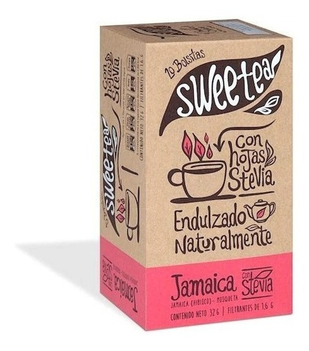 Te De Jamaica Flor De Ibisco 20 Bolsitas Con Stevia Sweetea