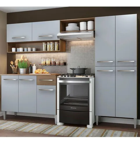 Armário de Cozinha Compacta Completa Modulada Madesa Emilly Pop C...