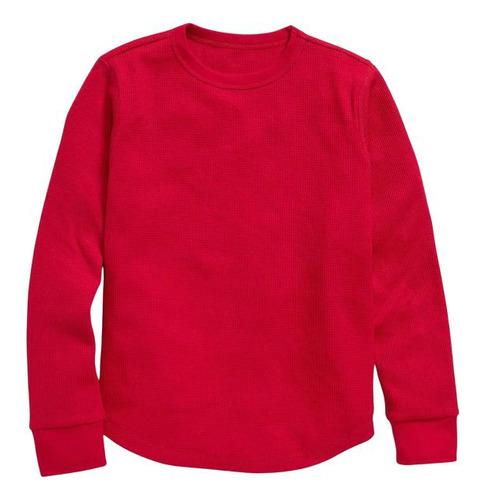 Polera Niño Old Navy Thermal-knit Lisa Manga Larga Rojo