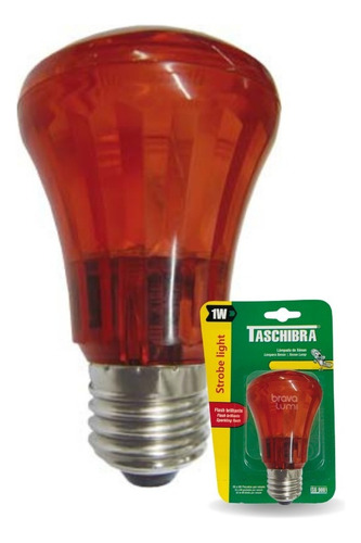 Lâmpada Strobe Light Flash Pisca 1w E27 Taschibra 110/220v Cor da luz Vermelho 220V