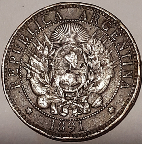 Moneda Patacon Cobre 2 Centavos 1891
