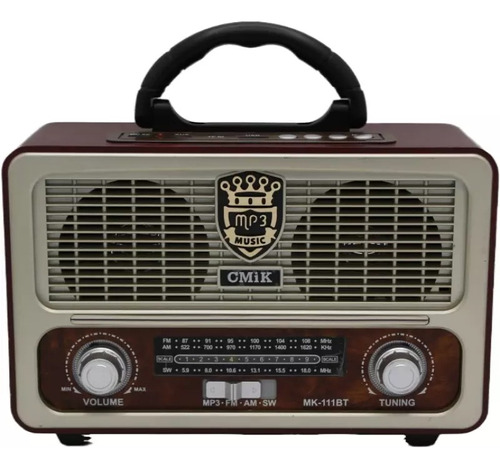 Radio Retro Vintage Am Fm Bluetooth Usb Mp3