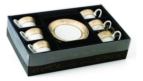Juego De Tazas Y Platillos De Oro Para 6 Personas.