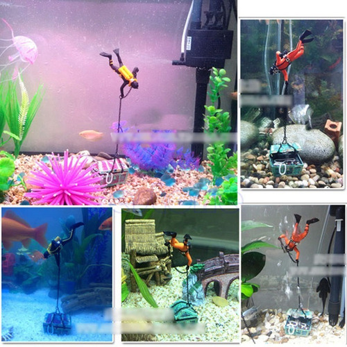 Imagem 2 de 6 de Acessório Aquário Peixe Decoração Mergulhador Enfeite