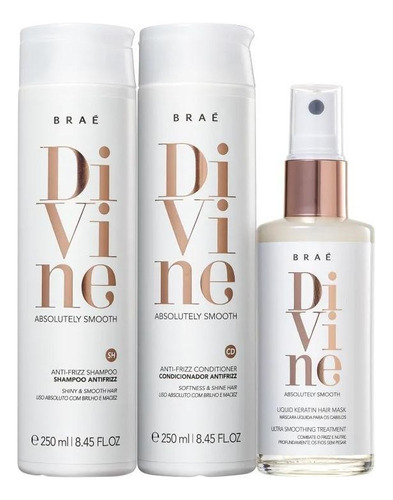 Kit Braé Divine Shampoo + Condicionador + Máscara Líquida
