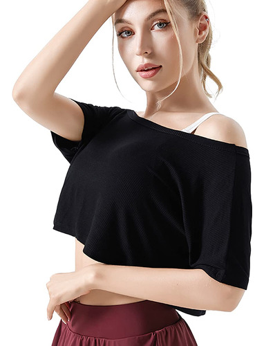 Dream Slim Blusa Corta Suelta Media Manga Para Mujer Hombro