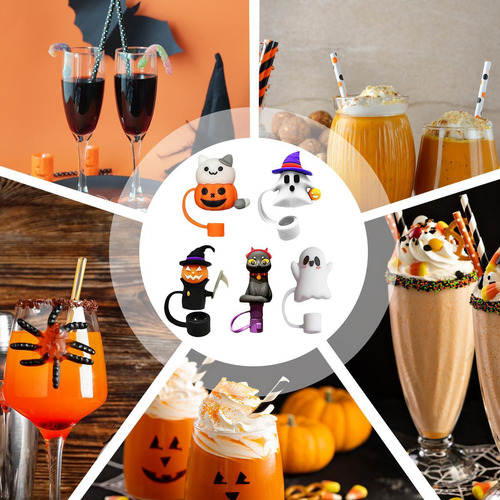 Adornos De Paja De Halloween Para Vasos Cubiertas De Paja De