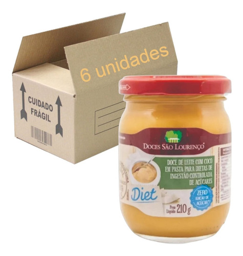 Doce De Leite Coco Diet São Lourenço 210g (6 Unidades)