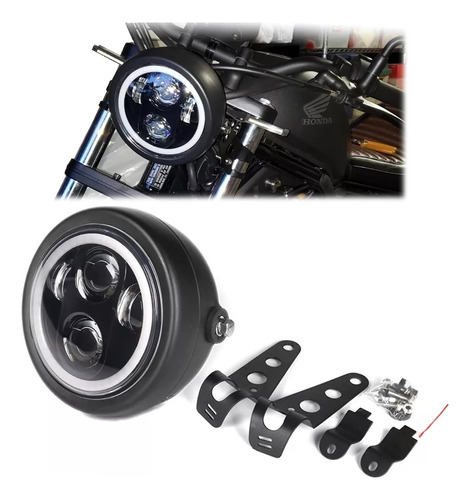 5.75 Pulgadas Carcasa Y Soporte Metal Apto Para Faros Moto