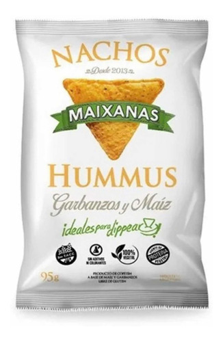 Nachos Maixanas Sabor Hummus Con Garbanzos Sin Tacc X 95 Grs