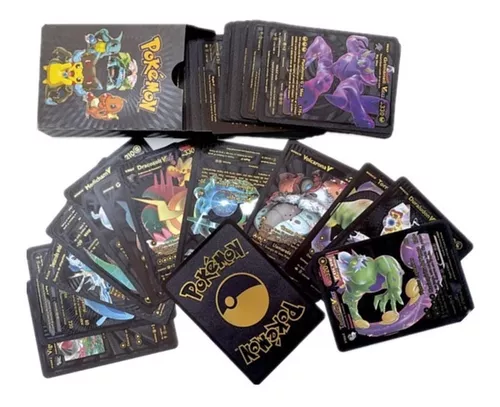 Versão 2022, 55 cartas Pokemon Pretas, em PVC, cartas Pok