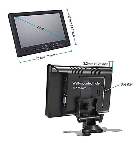 Loncevon - Monitor Hdmi Pequeño Portatil De 7 Pulgadas Hd