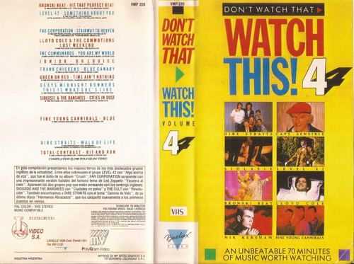Don't Watch That Watch This! 4 Vhs Dire Straits Siouxsie