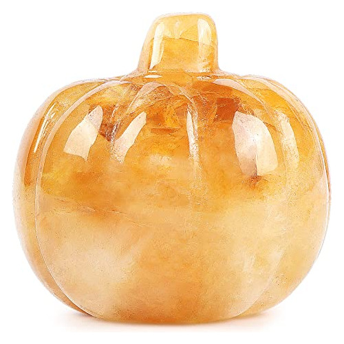 Figuritas De Calabaza De Cristal De Citrino Grabadas, E...