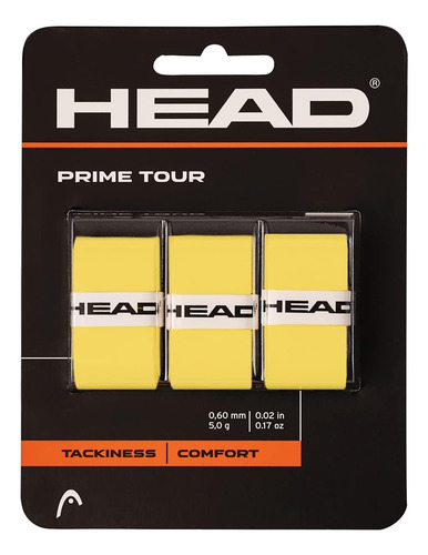 Head Prime Tour Pacote Com 3 Sobregrips Amarelos Premium