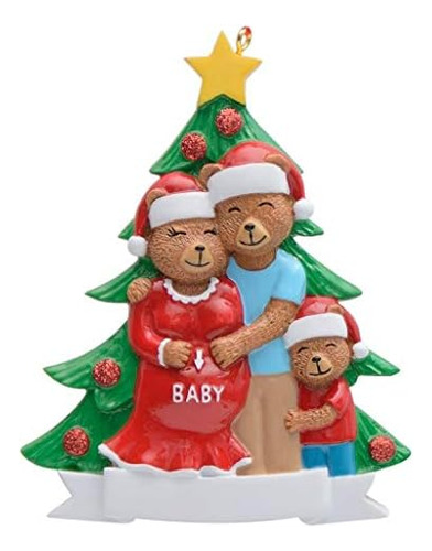 Adorno De Navidad Personalizado Para Familia De 3 De Oso Emb