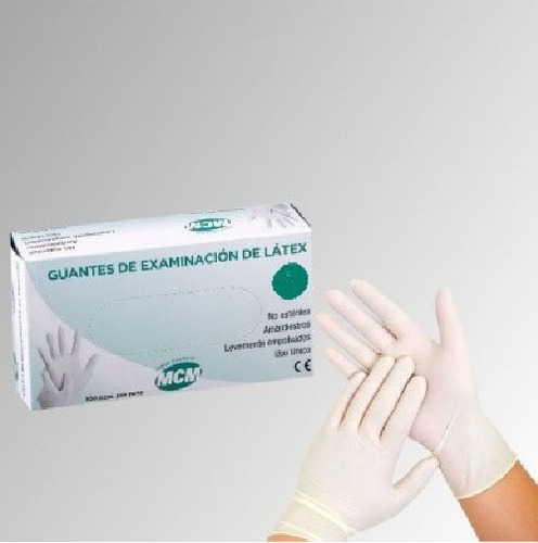 Guantes De Examinacion De Latex - Pack X5 **el Mejor Precio* Beige M
