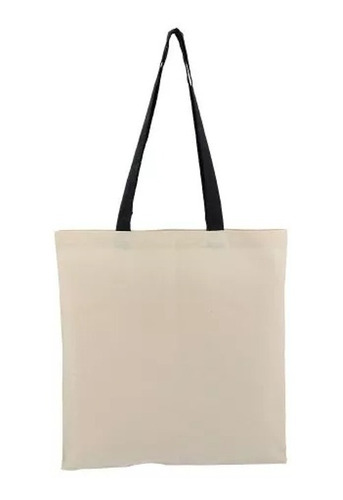 Bolsa De Tela Crea Cruda 35x40cm Tiros Negros Pack De 10 Und