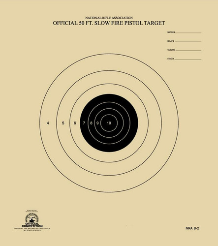 Pistola De Fuego Lento De 50 Pies Objetivo Nra Oficial B-2