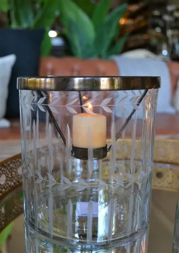 Set X2 Fanales Porta Velas C/aro De Metal