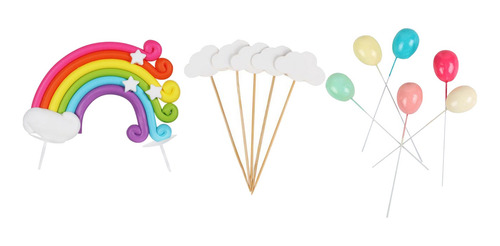 Imagen 2 de 12 de 12 Unids/pack Iris Nube Pastel Toppers Fiesta De Cumpleaños