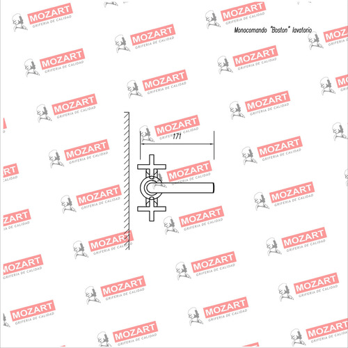 Grifería lavatorio canilla doble comando Mozart Boston cromado pico j 7918