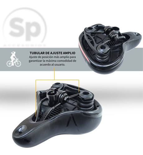 Imagen 4 de 10 de Asiento Urbano Comfort Reflejante Para Bicicleta Negro