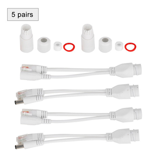 Imagen 7 de 10 de Cámara Poe Splitter 5 Pares Adaptador Ethernet Inyector Dc12