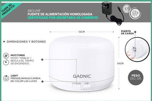 Vapor Y Niebla Humectador Facial Capilar Ambiental Medicinal Vaporizador De Rostro Y Cara - Vapores De Agua - Portatil