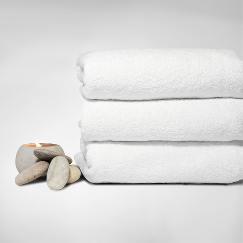 5 Toallas Medio Baño Real Hotelera 80x140 600g. Blancas Liso