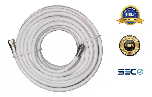 Imagen 3 de 4 de Pack 2 Cable Coaxial Rg6 Tv Cable 1 Metro + Spitter 2 Salida