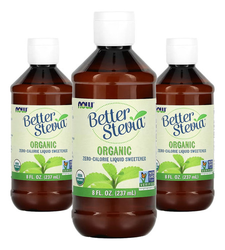 Betterstevia Líquido Now Foods Adoçante Orgânico 237ml 3un