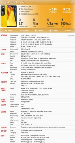 Xiaomi Poco M3 Pro 5g M2103k19py 4gb 64gb Dual Sim Duos