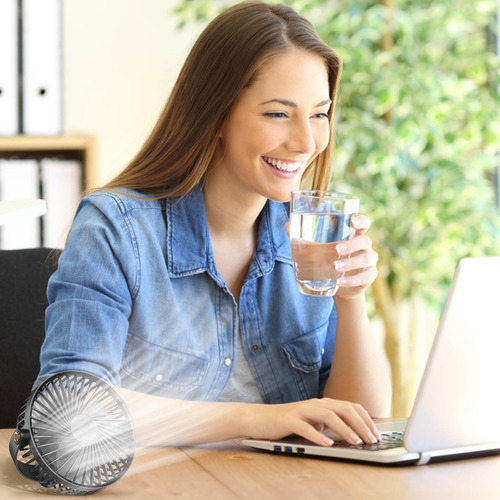 Miniventilador Portátil De 5 Velocidades Con Luz Nocturna De
