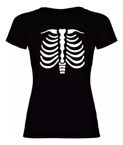 Playera Esqueleto Disfraz Dama Halloween Dia Muertos Casual