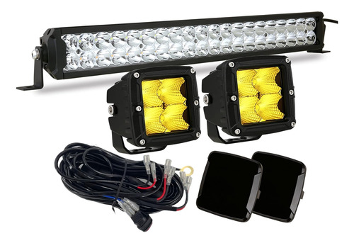 Barra De Luz Led Ámbar/6000k Atv Utv De 22 Pulgadas, 2 Unida