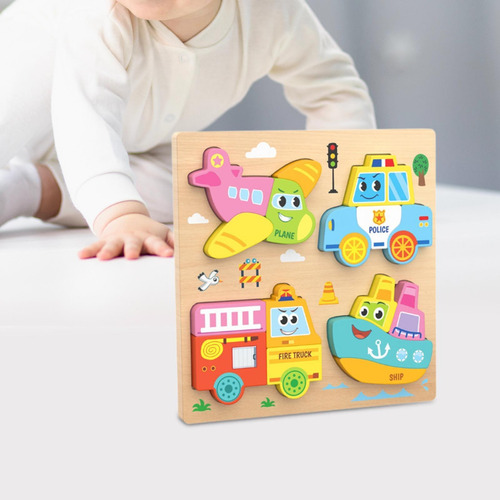 Puzzles Block De Madera Puzzle Toy Para Edades De 3 Tráfico