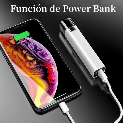 Linterna Led Mini Recargable Usb Con Power Bank Para Camping