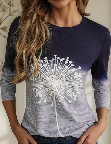 Jersey Cómodo De Manga Larga Con Estampado De Moda Para Muje