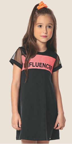 Vestido Infantil Influencer Marlan Verão 44625 - Tam 4 À 10