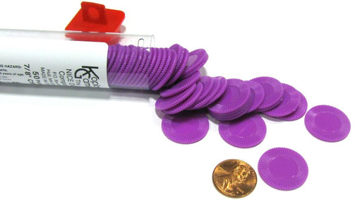 Purpura Mini Poker Chip 7/8in Tubo De 50ea