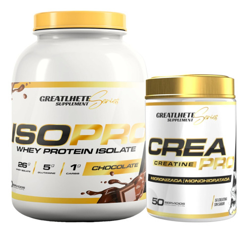 Pack Proteina Iso Pro 5lbs Choc + Creatina 250gr  Greatlhete