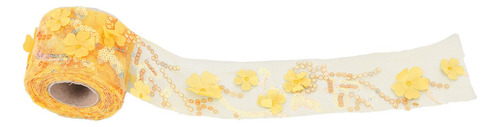 Rollo De Tul De 10 Yardas Con Lentejuelas Bordadas Y Flores,