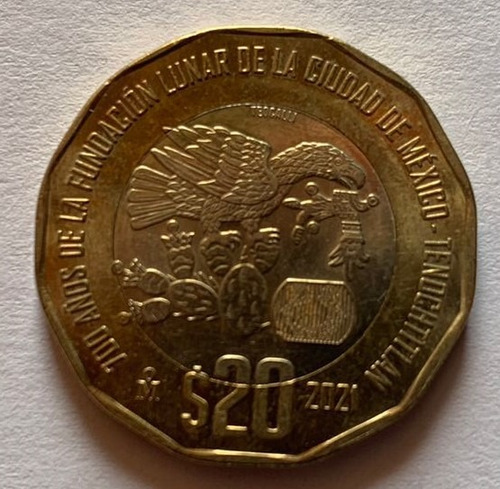 Moneda De 20 Pesos 700 Años De La Fundación Lunar